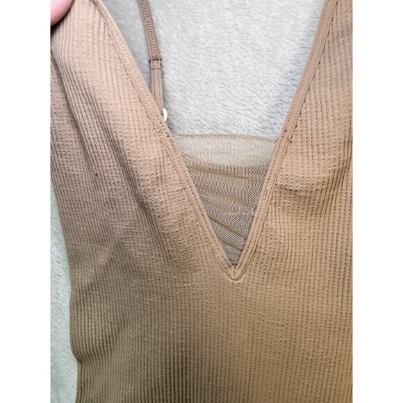 Intimately Free People Beige Ribbed Come Around Mesh Camisole XS/S Sheer Sexy - Picture 2 of 6